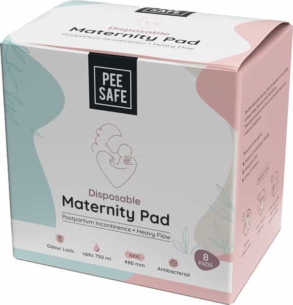Pee Safe Maternity Pads - Pack Of 8| Best Suited For Urinary Incontinence & Heavy Flow - 480Mm