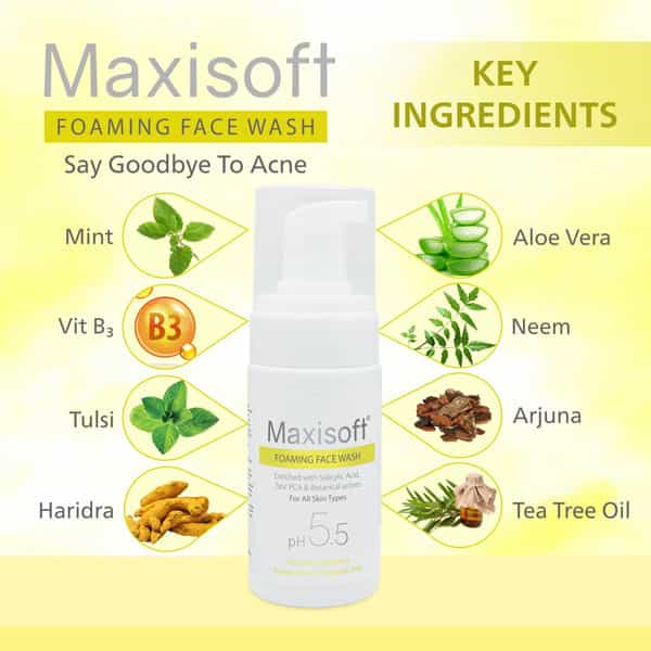 Maxisoft Foaming Face Wash | For All Skin Types | Ph 5.5 | Bottle | 100 Ml | Pack Of 2