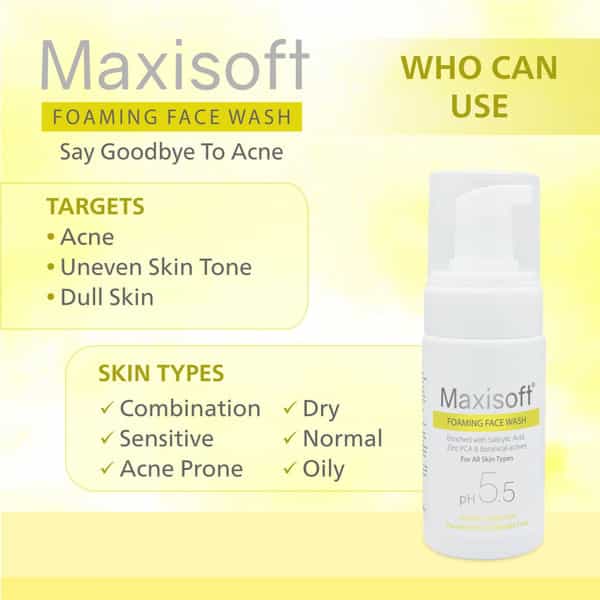 Maxisoft Foaming Face Wash | For All Skin Types | Ph 5.5 | Bottle | 100 Ml | Pack Of 2