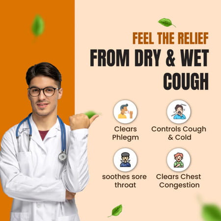 Cipzer Cold Free Cough Syrup | Relieves Cough & Cold| Supports Easy Breathing | 100 Ml