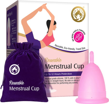Mom & World Reusable Menstrual Cup For Women 100% Medical Grade Silicone - (Medium)