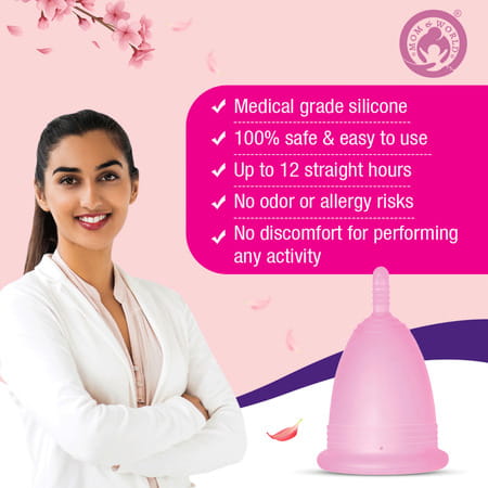 Mom & World Reusable Menstrual Cup For Women 100% Medical Grade Silicone - (Medium)