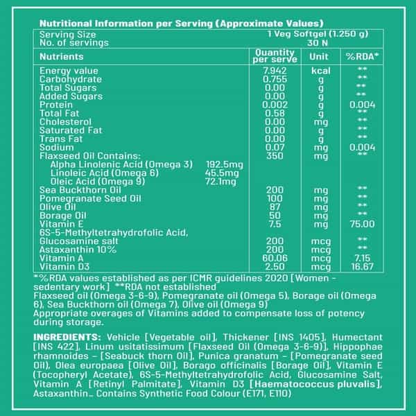 Jubilant Nutrihance Multiomega 100% Vegan Omega (30 Veg Softgels) For Heart & Nerve Renal Health