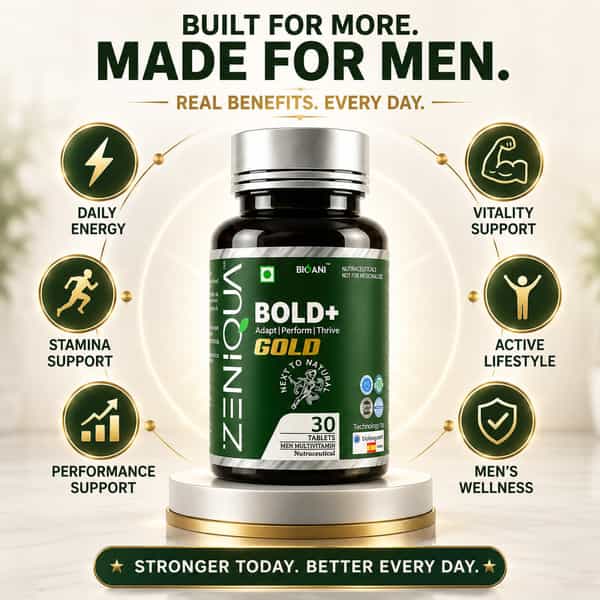 Zeniqua Bold+ Gold | Advance Multivitamin For Men | 30 Tablet