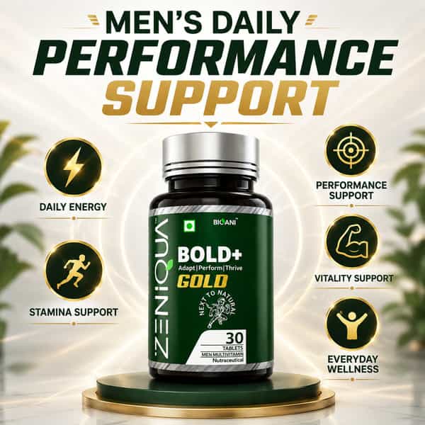 Zeniqua Bold+ Gold | Advance Multivitamin For Men | 30 Tablet