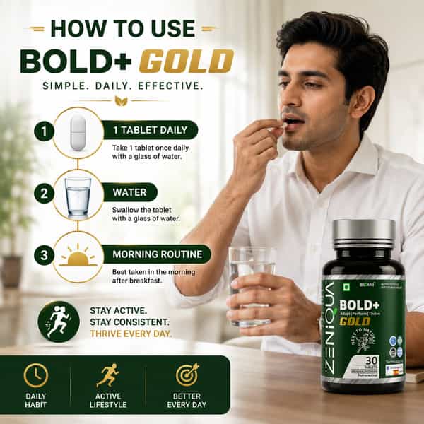 Zeniqua Bold+ Gold | Advance Multivitamin For Men | 30 Tablet