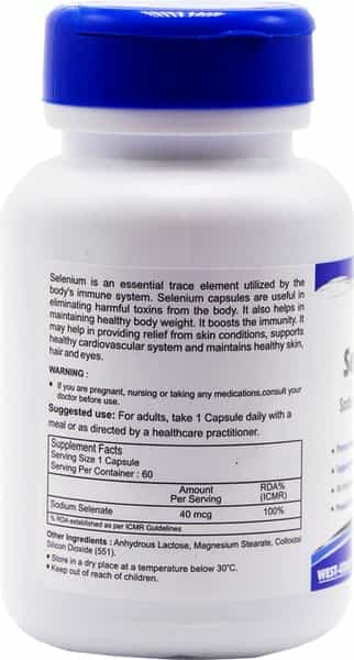 Healthvit Selenium 40 Mcg For Immune System Support- 60 Capsules