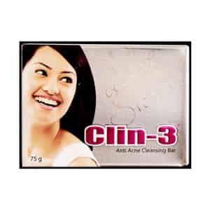 Clin 3 Anti Acne Cleansing Bar 75gm