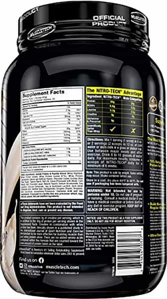 Muscletech Cookies And Cream Performance Series Nitrotech Whey Protein Peptides & Isolate - 907 Gm