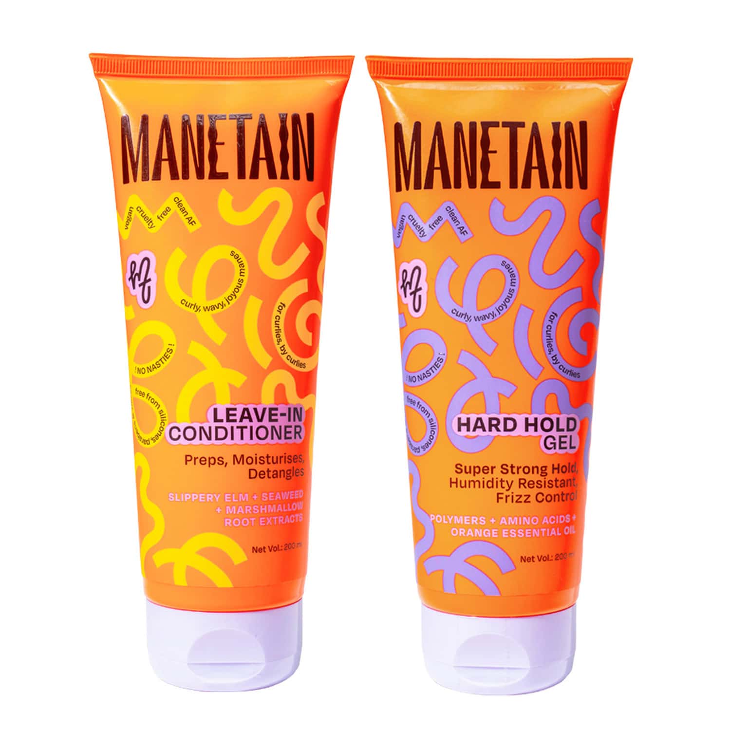 Manetain Hydrate & Hold Kit - Combo Of Leave In Conditioner + Hard Hold Gel - 200 Ml Pack