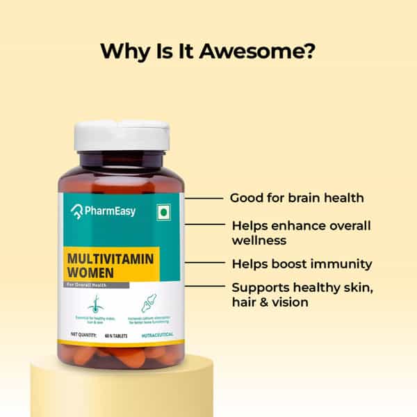 Pharmeasy Multivitamin Women - Overall Women Wellness - Builds Immunity - Bottle Of 60