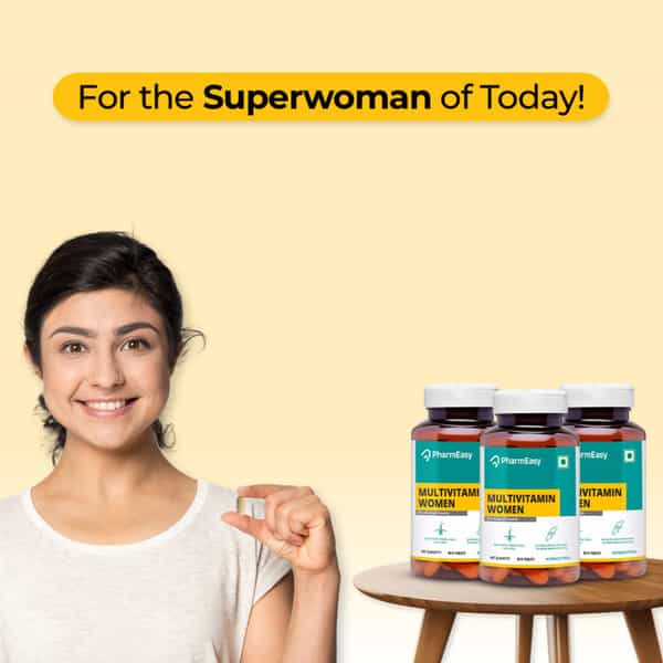 Pharmeasy Multivitamin Women - Overall Women Wellness - Builds Immunity - Bottle Of 60