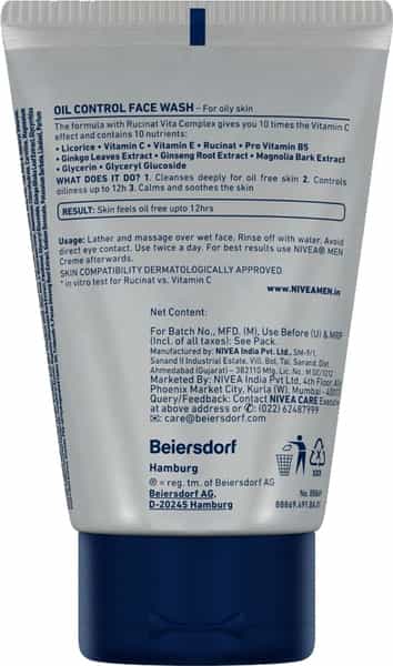 Nivea Oil Control Charcoal Face Wash - 75G