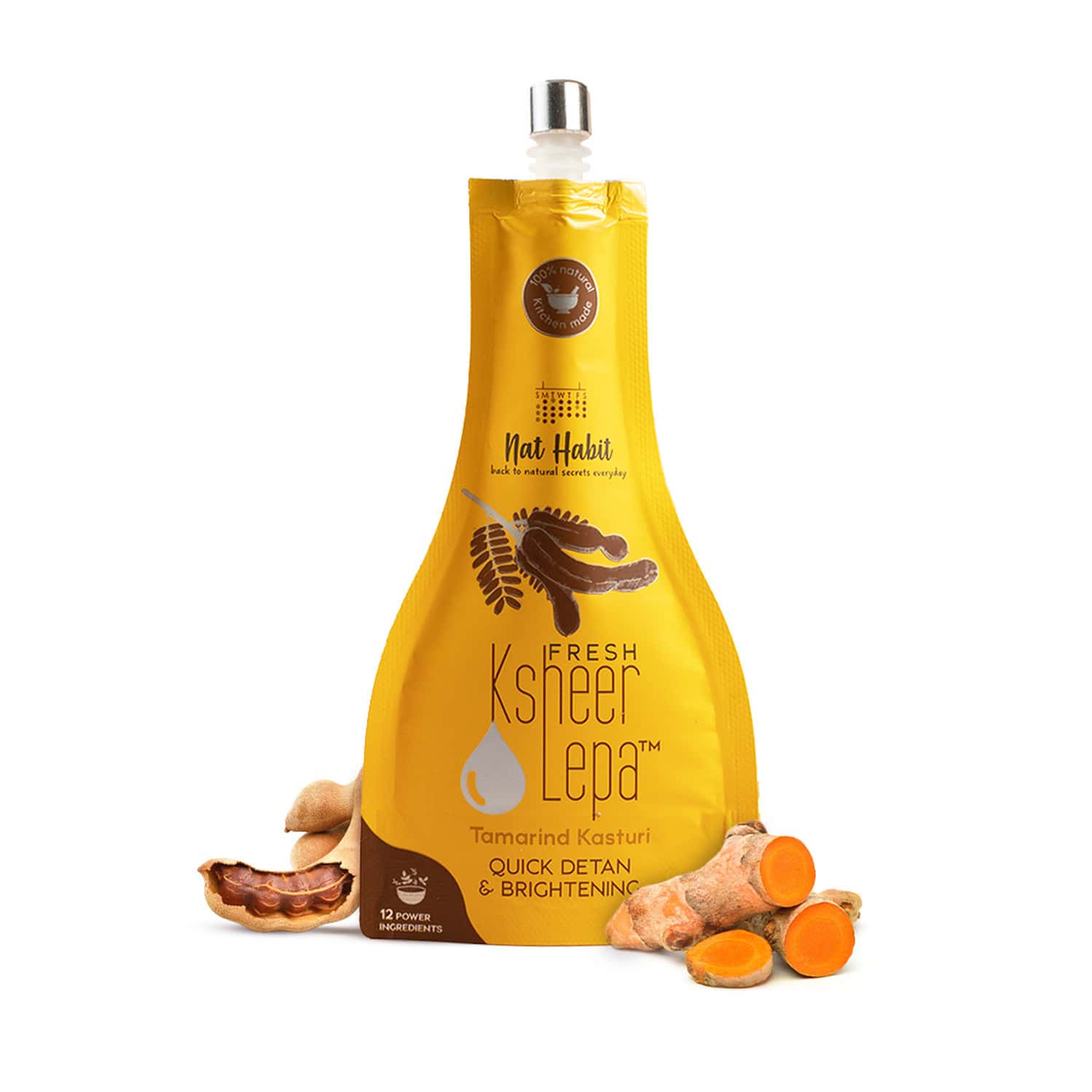 Nat Habit Tamarind Kasturi Ksheer Lepa | Anti Tan | Quick Detan & Brightening | Clay Mask - 40g