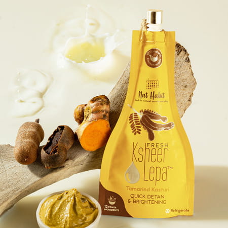 Nat Habit Tamarind Kasturi Ksheer Lepa | Anti Tan | Quick Detan & Brightening | Clay Mask - 40g