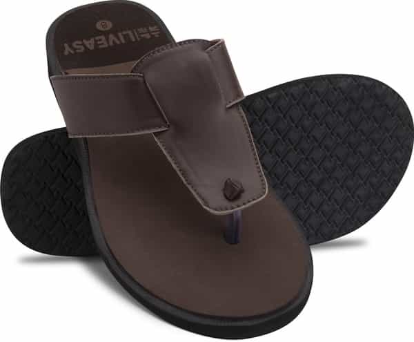 Liveasy Essentials Men's Diabetic & Orthopedic Slippers - Brown - Size Uk 9 / Us 10