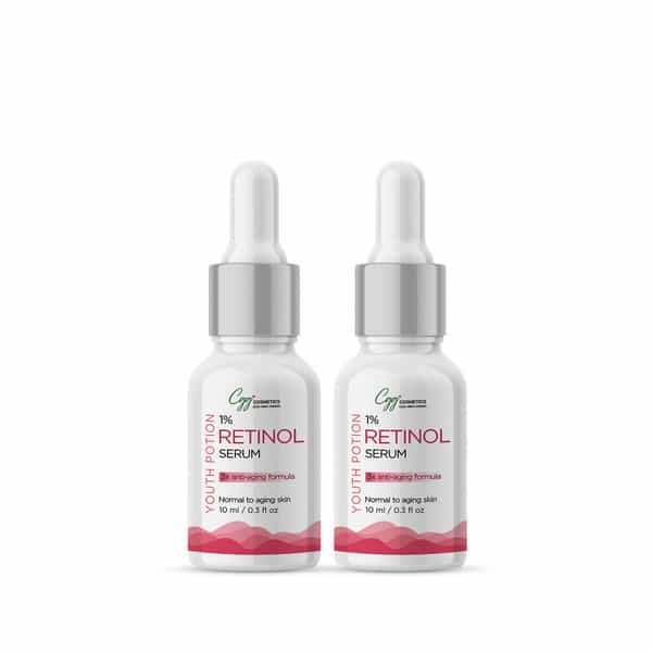 Cgg Cosmetics 1% Retinol Serum - 3X Anti-Aging Formula - Pack Of 2 - 10Ml