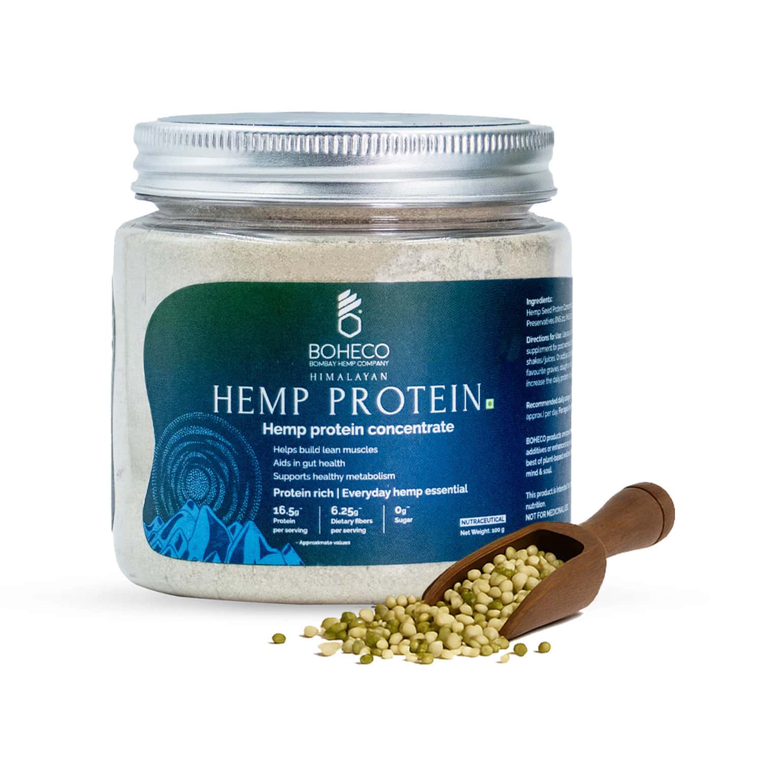 Boheco Himalayan Hemp Protein Powder | Has 50% Protein Content | Plant-based Supplement | 100 Gm