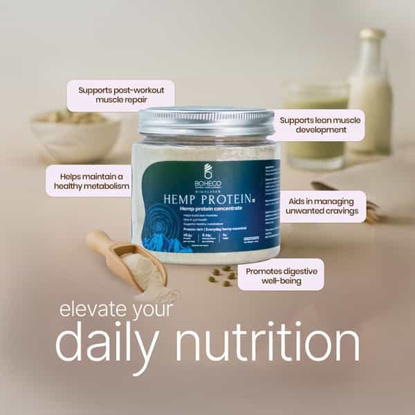 Boheco Himalayan Hemp Protein Powder | Has 50% Protein Content | Plant-Based Supplement | 100 Gm
