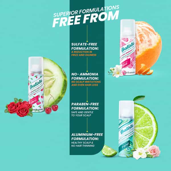 Batiste Value Kit Clean&Classic Original Fruity &Cheeky Cherry Floral&Flirty Blush Dry Shampoo-150Ml