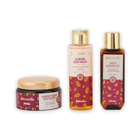 Fabessentails Moisturising Nourishing Sweet Almond Spa Retreat Gift Set | Pack Of 3 | Unisex