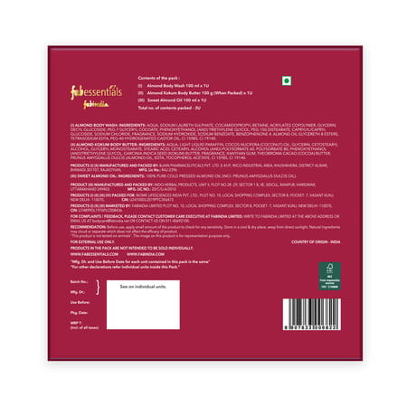 Fabessentails Moisturising Nourishing Sweet Almond Spa Retreat Gift Set | Pack Of 3 | Unisex