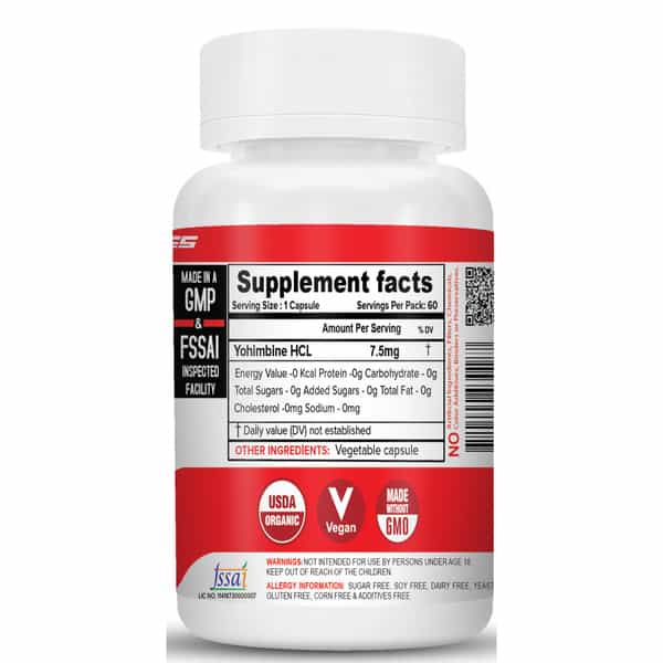 Nutrija Yohimbine 7.5Mg - 60 Capsules