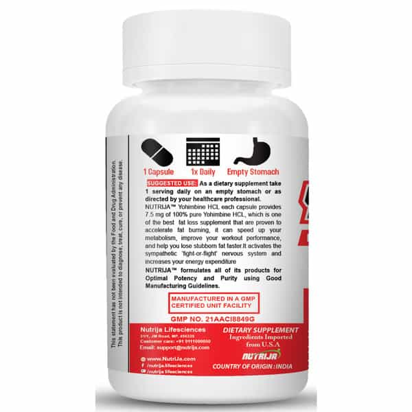 Nutrija Yohimbine 7.5Mg - 60 Capsules