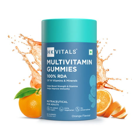 Hk Vitals Multivitamin Gummies (Orange | 60 Days Pack) | For Men & Women