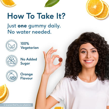 Hk Vitals Multivitamin Gummies (Orange | 60 Days Pack) | For Men & Women