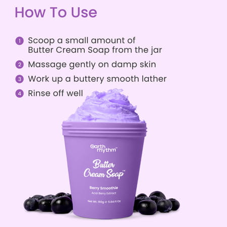 Earth Rhythm Berry Smoothie Buttercream Soap - 160 Gm