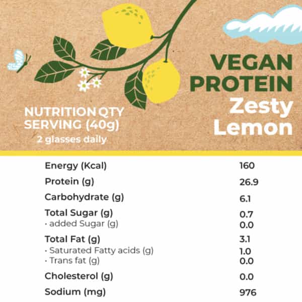 Foodstrong Vegan Protein Zesty Lemon-Vegan Protein - 1 Tube 480G