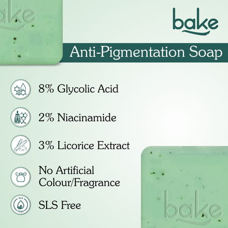 Bake 8% Glycolic Soap With 3% Niacinamide For Pigmentation & Tan (Pack Of 2)