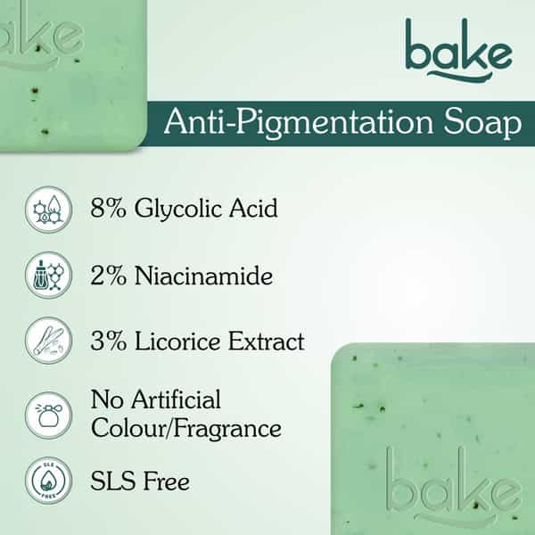 Bake 8% Glycolic Soap With 3% Niacinamide For Pigmentation & Tan (Pack Of 2)