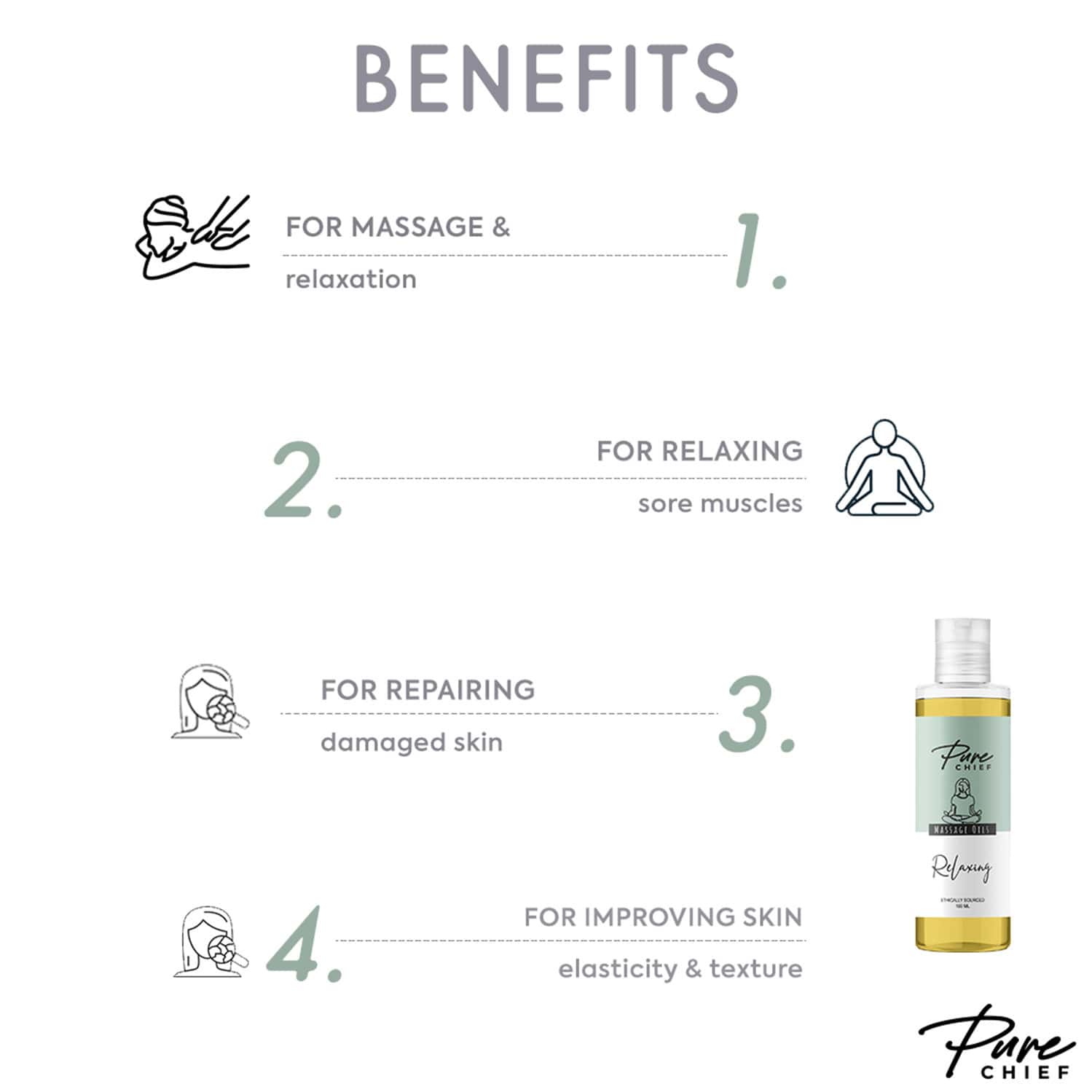 Buy PURE CHIEF RELAXING BODY MASSAGE OIL ALL NATURAL INGREDIENTS 100ML Online & Get Upto 60