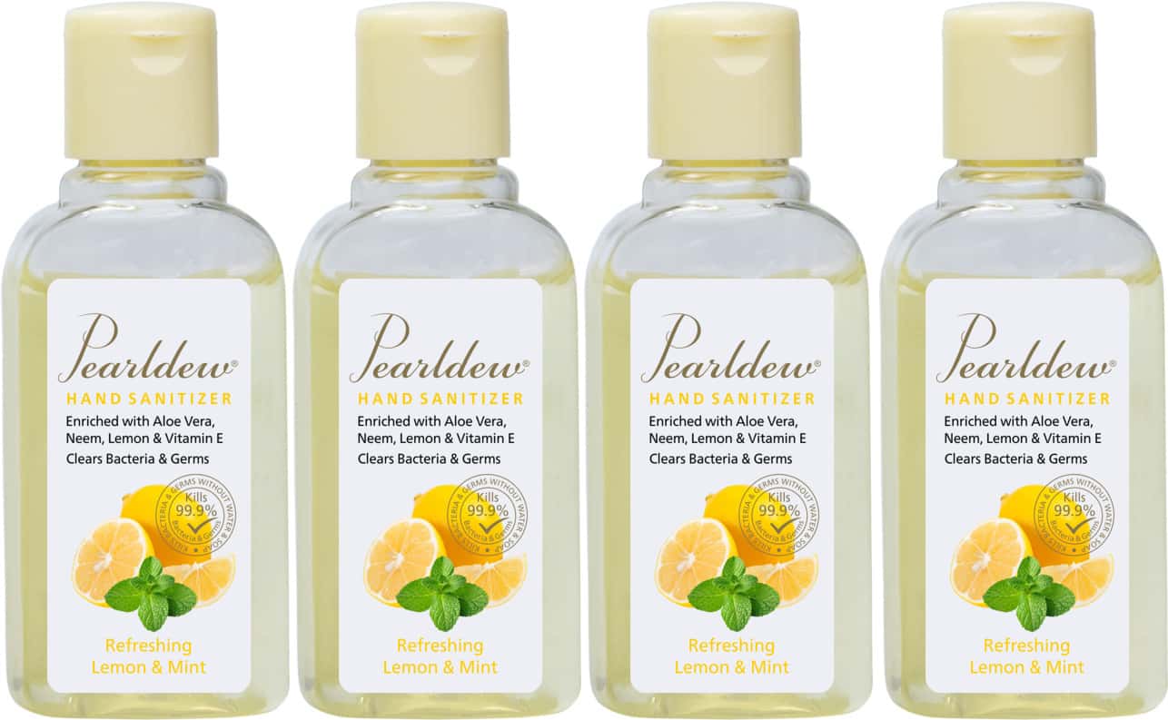 Pearldew Hand Sanitizer (gel) Refreshing Lemon & Mint 60 Ml - Pack Of 4