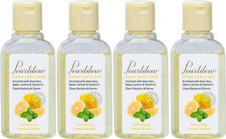 Pearldew Hand Sanitizer (Gel) Refreshing Lemon & Mint 60 Ml - Pack Of 4