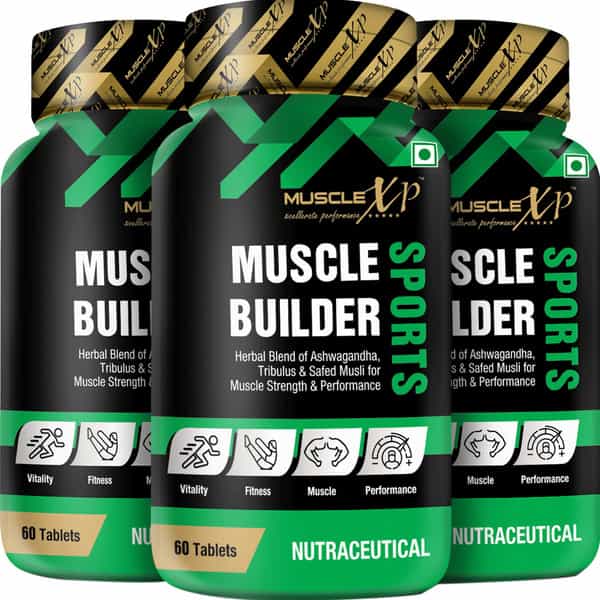 Musclexp Muscle Builder Sports Herbal Blend Of Ashwagandha 60 Tablets (Pack Of 3)