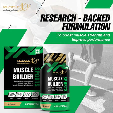 Musclexp Muscle Builder Sports Herbal Blend Of Ashwagandha 60 Tablets (Pack Of 3)