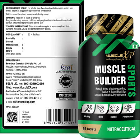 Musclexp Muscle Builder Sports Herbal Blend Of Ashwagandha 60 Tablets (Pack Of 3)