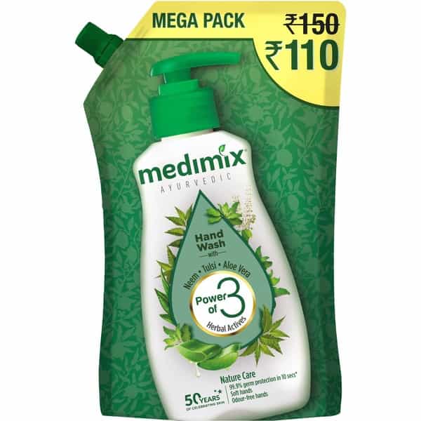 Medimix Ayurvedic Nature Care Hand Wash With Neem Tulsi Aloe Vera Refill Pouch - 750Ml