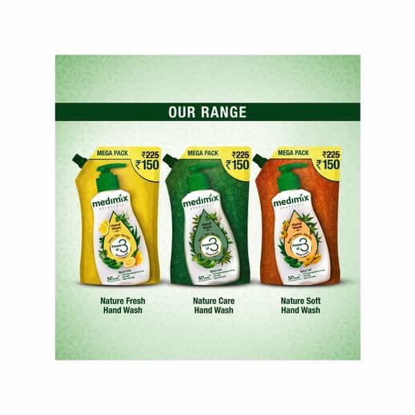 Medimix Ayurvedic Nature Care Hand Wash With Neem Tulsi Aloe Vera Refill Pouch - 750Ml