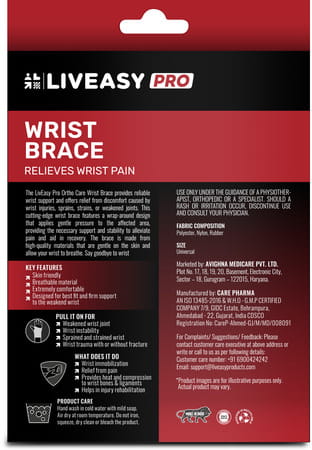 Liveasy Wrist Brace Pro Universal
