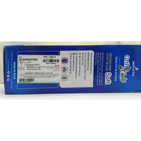 Ortho Cheer Men'S Orthopedic And Diabetic Friendly Slipper | Grey | Size 10 -1 Pair