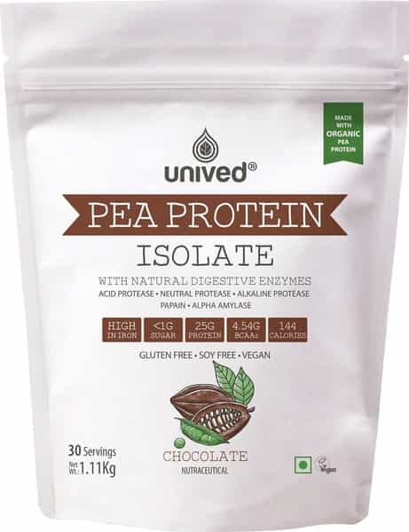 Unived Pea Protein Isolate Chocolate Flavour Protein - 30 Servings- 1.11Kg