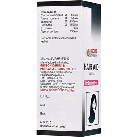 Baksons Homoeopathy Hair Aid Drops For External Use 30 Ml