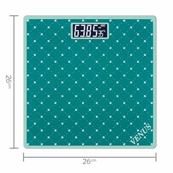 Venus (India) Electronic Digital Personal Bathroom Weight Machine | Upto 180Kg | Eps-2599-New-Green