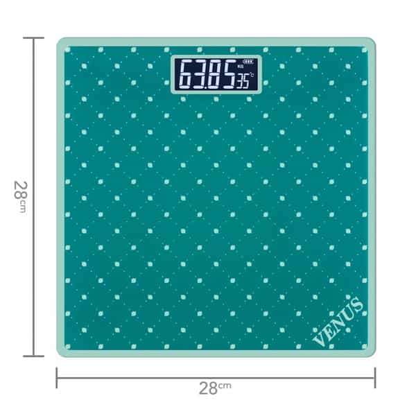 Venus (India) Electronic Digital Personal Bathroom Weight Machine | Upto 180Kg | Eps-2599-New-Green