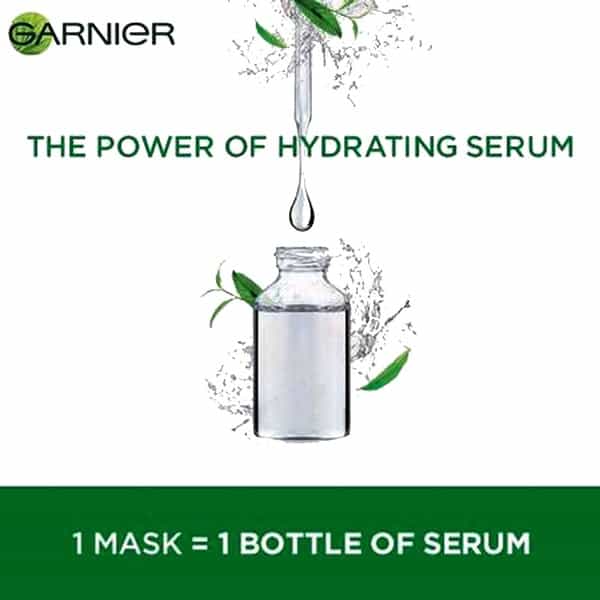 Garnier Skin Naturals Green Tea And Hyaluron Face Serum Sheet Mask - Buy 2 Get 1 Free