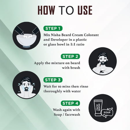 Nisha Beard Colour For Men Dark Brown 120g | Professional Beard Hair Colour | Ammonia Free